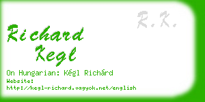 richard kegl business card